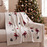 Knitted Christmas Throw - Ice Skating Bears