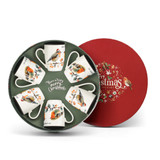 Christmas Robins Hatbox Mugs Set of 6 
