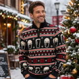 Guinness Christmas Pints 1/4 Zip Jumper – Black