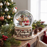 Santa & Bird House Musical LED Snow Globe
