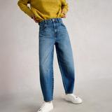 Audrey Barrel Leg Jeans - Mid Denim