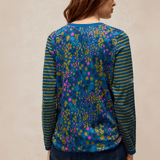 Clara Long Sleeve Tee - Teal Print