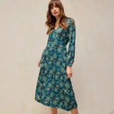 Megan Jersey Dress - Teal Multi