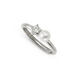 Pearls Loop Sterling Silver Star Ring
