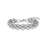 Wear&Style Stainless Steel Curved Link Bracelet