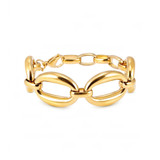 Wear&Style Gold Plated Curved Oval Bracelet