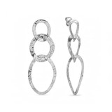 Wear&Style Stainless Steel Hammered Chain Drop Earrings