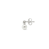 Pearls Loop Sterling Silver Star Earrings