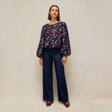 Lyra Bubble Hem Top - Pink Multi