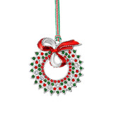Christmas Wreath with Bow Tree Decoration