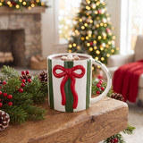 Large Christmas Bow Mug - Green