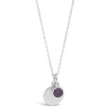 Absolute Sterling Silver Birthstone Disc Pendant_10002