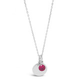 Absolute Sterling Silver Birthstone Disc Pendant_10007