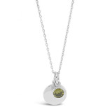 Absolute Sterling Silver Birthstone Disc Pendant_10008