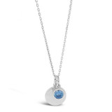 Absolute Sterling Silver Birthstone Disc Pendant_10012