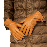 Ashwood Mustard Zip Detail Leather Gloves_10001
