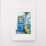 Blue Shoe Gallery Home Comforts White Framed Art Print _10001