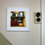 Blue Shoe Gallery Little Pantry White Framed Art Print _10002