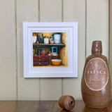 Blue Shoe Gallery Little Pantry White Framed Art Print _10003