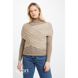 Aran Woollen Mills Ladies Aran Wrap Taupe_10001