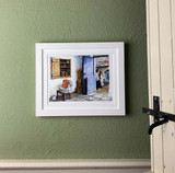 Blue Shoe Gallery Washday Blues White Framed Art Print _10003