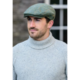 Mucros Weavers Men's Trinity Cap Light Green Check_10001