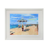 "Winter Romance on the Pier" Framed Print