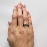 Shanore Sterling Silver Claddagh Emerald Green Stone Ring_10002