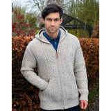 West End Knitwear Limerick Full Zip Hooded Cardigan Oatmeal_10001