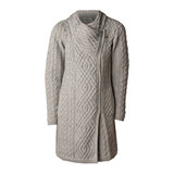 West End Knitwear Liffey Side Zip Aran Cardigan Grey_10002