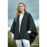 West End Knitwear Ashbourne Ladies Tweed Cape Charcoal_10001
