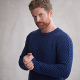 Thomas Honeycomb Crew Neck Aran Sweater_10001