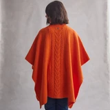 Sheila Horseshoe Cable Aran Poncho_10010