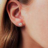 Absolute Pearl Crystal Rose Gold Stud Earrings_10002