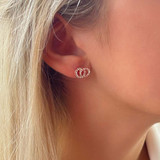 Absolute Interlocking Stone-Set Stud Earring Rose Gold_10001