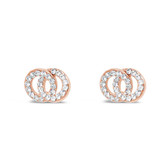 Absolute Interlocking Stone-Set Stud Earring Rose Gold_10002