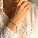 Stone-Set Tennis Bracelet Silver