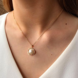 Absolute Pearl Crystal Cluster Gold Pendant_10001
