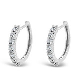 Absolute Sterling Silver Stone Set Hoop Earrings_10002