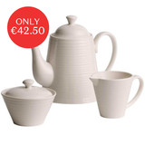 Belleek Living Ripple Three Piece Beverage Set