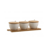 Belleek Ripple Three Bowls with Tray _10002