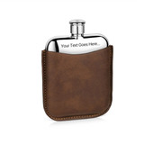 Hip Flask with Leather Sleeve