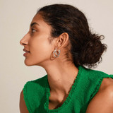 Pilgrim Love Hoop Earrings 2 in 1 Set Silver Plated_10002