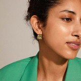 Pilgrim Dreams Wide Hoop Earrings Gold Plated_10002