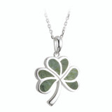 Solvar Sterling Silver Connemara Marble Shamrock Pendant_10001