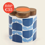 Orla Kiely Block Flower Navy Ceramic Storage Jar