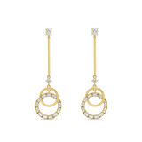 Absolute Long Bar & Circle Earrings Gold_10002 Absolute Long Bar & Circle Earrings Gold_10002