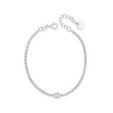 Absolute Silver Cubic Zirconia Bracelet With Centre Solitaire_10002