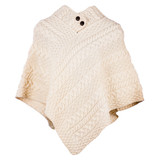 Aran Woollen Mills Merino Wool Aran Poncho Cream_10002