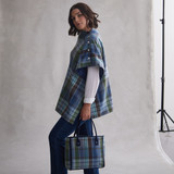 Bridget Tweed Tote Bag Green/Navy Check_10006